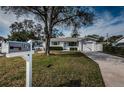 A quaint home exterior featuring an American flag, nice lawn, and a welcoming mailbox at 1570 S Michigan Ave, Clearwater, FL 33756