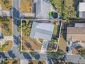 Bird's eye view of a single-Gathering home and surrounding neighborhood at 310 Shirley Dr, Largo, FL 33770