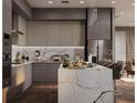 Modern kitchen with large island and marble countertops at 4517 26Th S Ave, St Petersburg, FL 33711