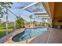 Relaxing kidney-shaped pool with a screened enclosure at 1011 Sonata Ln, Apollo Beach, FL 33572