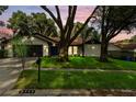 Charming house exterior at dusk, well-manicured lawn at 2717 Briarpatch Dr, Valrico, FL 33596