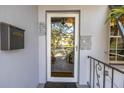 Inviting front door entrance with glass panel offering a view of the landscaped walkway at 314 33Rd Ne Ave, St Petersburg, FL 33704