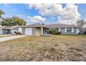 Charming single-story home with a gray exterior, attached garage and a well-maintained lawn at 8922 Catalina Dr, Port Richey, FL 34668