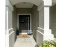 Inviting front entrance with a decorative doormat at 10120 Post Harvest Dr, Riverview, FL 33578