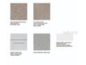 Samples featuring carpets, floor tiles, cabinet doors, quartz, and paint for the new home at 2075 Hallier Cv, Wesley Chapel, FL 33543