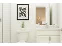 Bright bathroom boasts a white vanity with elegant countertops and a tiled shower at 6841 E 115Th St, Palmetto, FL 34221