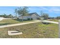 Landscaped side yard with a view of the house and neighborhood at 725 Garden Oaks Sq, Seffner, FL 33584