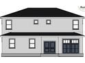 Illustration of home's rear facade with symmetrical window placement and simple architectural details at 3801 Luma Dr, Holiday, FL 34691