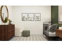 Bedroom with crib, dresser, chair, and animal wall art at 11559 E 71St Ter, Palmetto, FL 34221