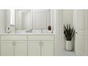 Elegant bathroom with double vanity and marble countertops at 18429 Serene Lake Loop, Lutz, FL 33548