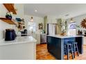 Bright, updated kitchen featuring island, stainless appliances, and hardwood floors at 1208 E Giddens Ave, Tampa, FL 33603