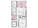 Detailed home floor plan with primary suite, two bedrooms, great room, kitchen, lanai, and two car garage at 26836 Dove Dr, Punta Gorda, FL 33955