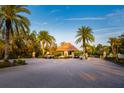 Community gated entrance surrounded by tropical landscaping at 10534 Bermuda Isle Dr, Tampa, FL 33647