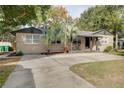 Charming single-story home with a well-manicured lawn, concrete driveway, and decorative palm trees at 6223 Bayshore Blvd, Tampa, FL 33611