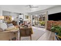 Inviting condo living room with hardwood floors, sliding glass doors to the patio, and an open concept design at 3824 37Th S St # 65, St Petersburg, FL 33711