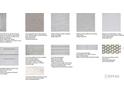 Selection of interior material options, including flooring, countertops, backsplash, and cabinet colors at 8092 Moonbeam Ave, Sarasota, FL 34241