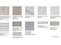 Selection of material samples, including flooring, countertops, cabinets, and tiling options at 8100 Moonbeam Ave, Sarasota, FL 34241