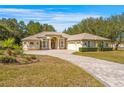 Charming one-story home with well-manicured landscaping and an elegant circular driveway at 10159 Hernando Ridge Rd, Weeki Wachee, FL 34613