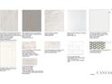 Image showing various material selections for flooring, countertops, cabinets, and tile, with detailed information at 29924 Rusco Ct, Wesley Chapel, FL 33545