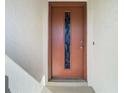 Stylish front door with decorative glass insert at 8024 Feather Ct # D, Hudson, FL 34667