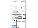 Second floor plan showing bedrooms, baths and loft space layout at 7225 Sutton Ln, Sarasota, FL 34240