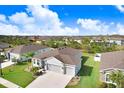 Aerial view of the property, featuring a well-manicured lawn in a neighborhood setting at 6307 113Th E Ter, Parrish, FL 34219