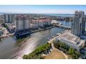 Panoramic aerial view of the city with stunning harbor views and shimmering waterfront at 700 S Harbour Island Blvd # 721, Tampa, FL 33602