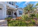 Inviting home entrance enhanced by mature landscaping, colorful plants, and a well-maintained walkway at 230 Tucker St, Safety Harbor, FL 34695