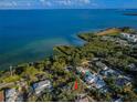 Aerial view showcasing home's location near the waterfront at 335 Tucker St, Safety Harbor, FL 34695