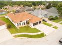 Charming single-story home with arched entry, two-car garage, and neatly landscaped front yard at 4154 Sinclair Pl, Land O Lakes, FL 34639