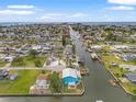 Aerial view showcasing home's location in a waterfront community at 13822 Judy Ave, Hudson, FL 34667