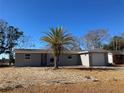 Single story home with a gray exterior and palm tree at 10929 Premier Ave, Port Richey, FL 34668