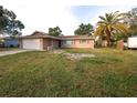 Brick ranch home with a large yard and palm tree at 9321 Mansard Ln, Port Richey, FL 34668