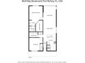Floor plan showing a 2-bedroom condo with kitchen, dining, and living areas at 4620 Bay Blvd # 1158, Port Richey, FL 34668