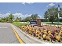 Verona community entrance with landscaping and a brick sign at 8424 Bluevine Sky Dr, Land O Lakes, FL 34637