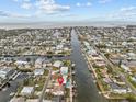 Wide aerial view showcasing the property's waterfront location at 4225 Carlos Ct, Hernando Beach, FL 34607
