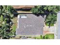 Overhead view of house, backyard, and pool at 807 Virginia Ave, Tarpon Springs, FL 34689