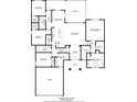 Detailed floorplan showcasing the home's layout with four bedrooms, three baths, and attached two car garage at 9065 Mississippi Run, Weeki Wachee, FL 34613