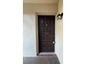 Unit's front door with an updated door, lighting fixture, and secure lock at 2971 Estancia Blvd # 310, Clearwater, FL 33761
