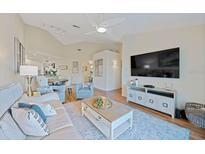 Bright living room featuring a large TV, comfortable seating, and a coffee table at 6059 Bahia Del Mar Blvd # 239, St Petersburg, FL 33715