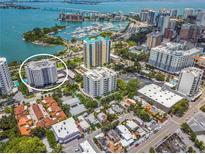 Aerial view of high-rise building near waterfront at 435 S Gulfstream Ave # 604, Sarasota, FL 34236