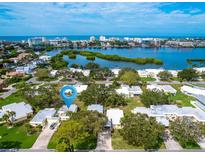 Aerial view of waterfront home community, showcasing location and neighborhood at 5936 Driftwood Ave # 16, Sarasota, FL 34231