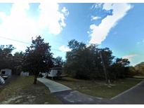 Mobile home with driveway and mature trees on a spacious lot at 12426 Dover Ave, New Port Richey, FL 34654