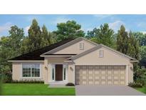 Attractive single-story home with a two-car garage and landscaped lawn at 2500 Averland Loop, North Port, FL 34287