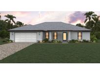 New construction single-story home with 2-car garage and neutral paint colors at 1465 Blaisdell St, Port Charlotte, FL 33980