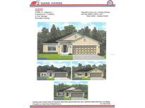 Four different exterior elevations of a two-story house with a two-car garage at 2688 Averland Loop, North Port, FL 34287