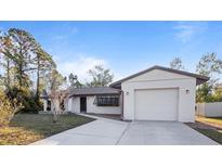 Single-story home with attached garage and landscaped yard at 3128 Ponce De Leon Blvd, North Port, FL 34291