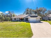 Charming single story home with a well-maintained lawn and an attached two car garage at 27385 Neaptide Dr, Punta Gorda, FL 33983