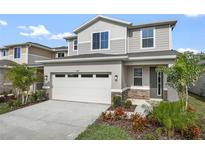 Two-story house with a neutral color scheme and landscaping at 5917 Jensen View Ave, Apollo Beach, FL 33572