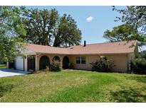 Ranch style home with attached garage and large yard at 6136 Fairway Dr, Ridge Manor, FL 33523